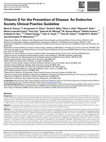 Vitamin D for the Prevention of Disease: An Endocrine Society Clinical Practice Guideline